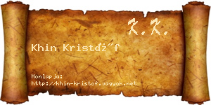 Khin Kristóf névjegykártya