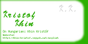 kristof khin business card